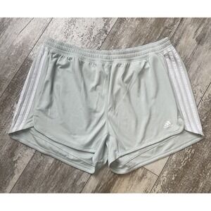 Adidas Women's‎  Athletic Shorts Size 2XL PACER 3SKNIT PS Linen Green White
